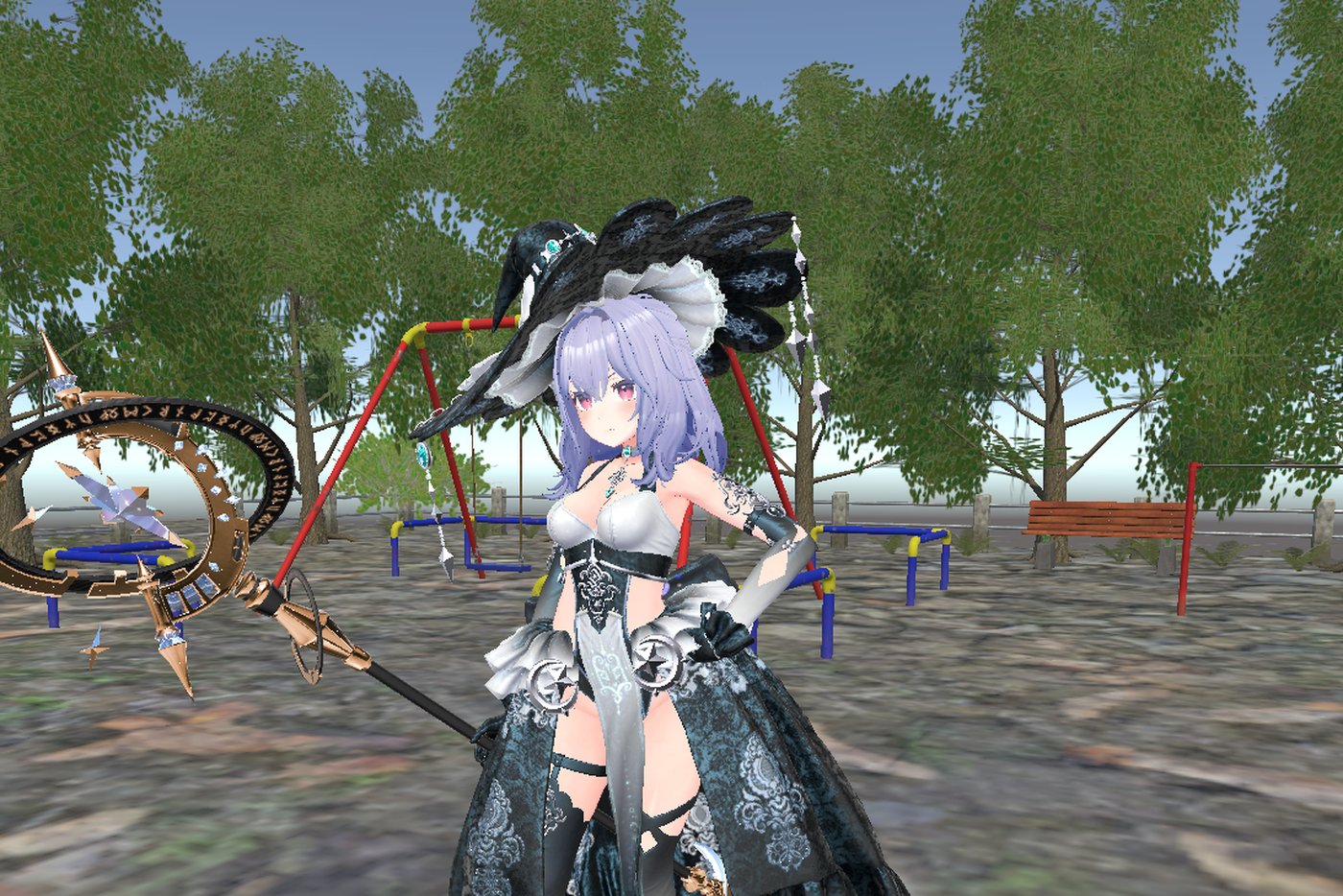 Bellflora standing in the town she protects